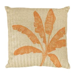 Xenos Kussen palmboom - beige/oranje - 43x43 cm- Kussens