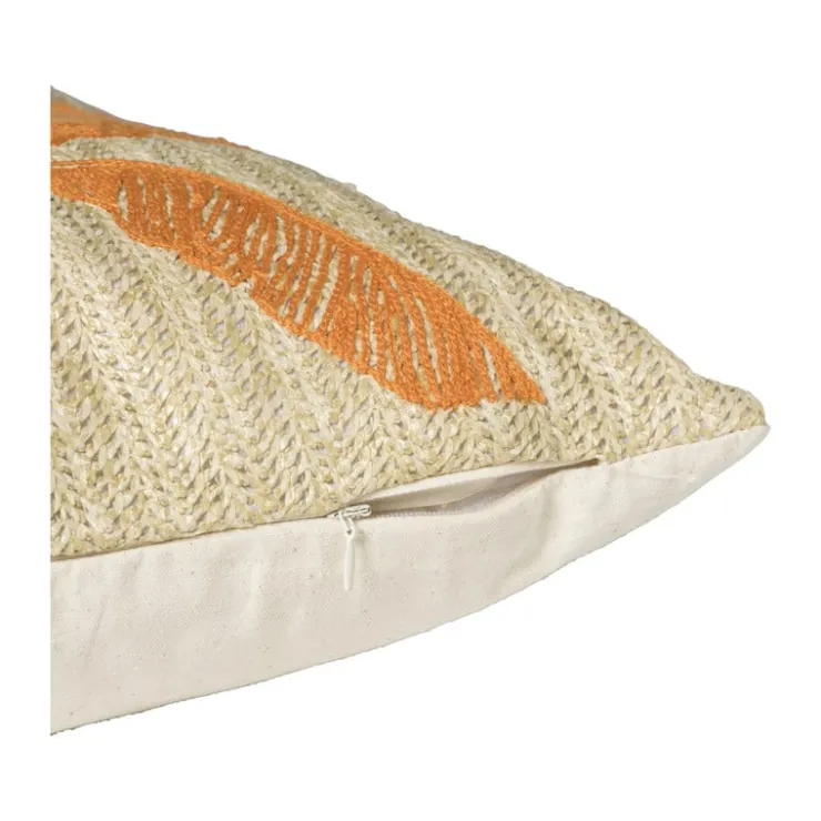 Xenos Kussen palmboom - beige/oranje - 43x43 cm- Kussens