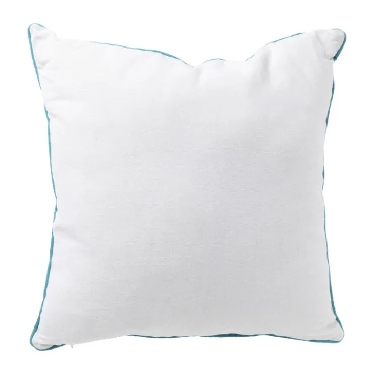 Xenos Kussen palmboom - blauw/wit/goud - 45x45 cm- Kussens