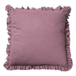 Xenos Kussen ruffles - roze - 45x45 cm- Kussens