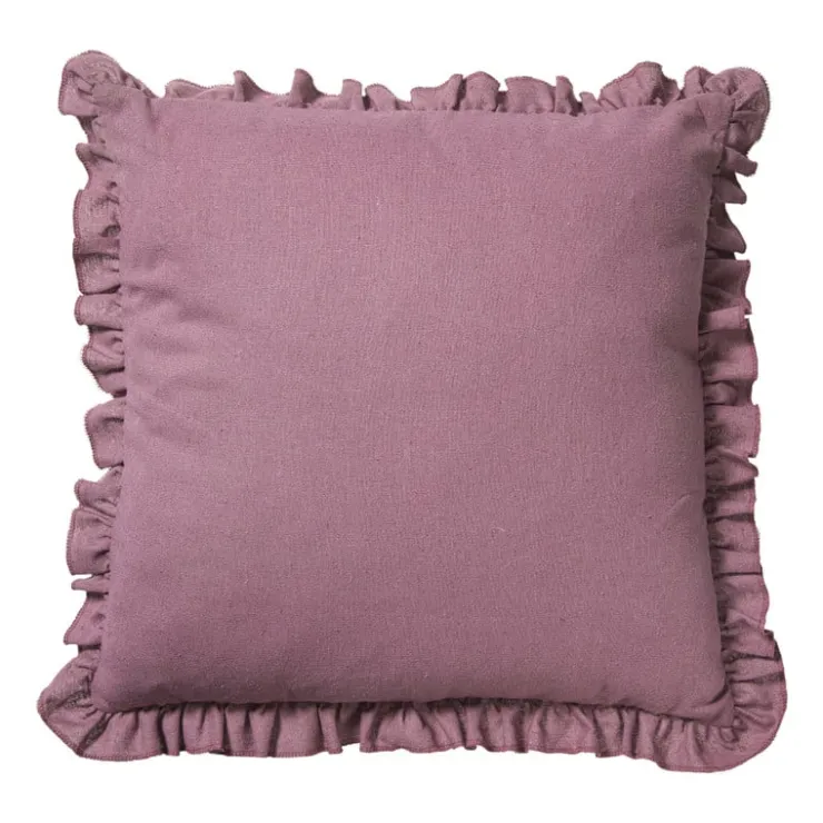 Xenos Kussen ruffles - roze - 45x45 cm- Kussens