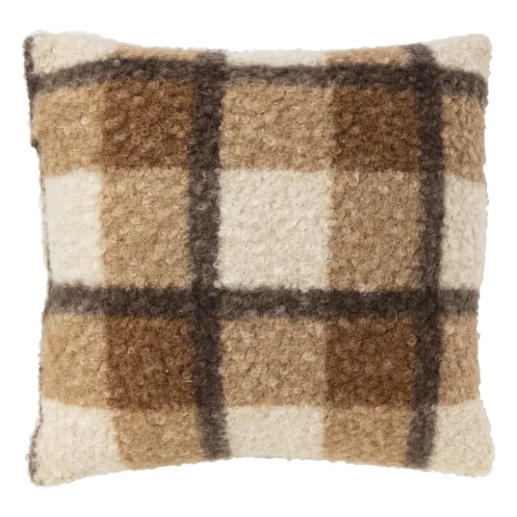 Xenos Kussen ruit - bruin - 45x45 cm- Kussens