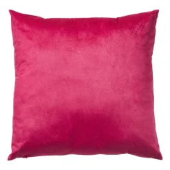 Xenos Kussen velvet bloem - rood/roze - 45x45 cm- Kussens