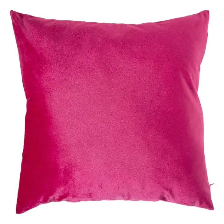 Xenos Kussen velvet wieber - roze/oranje - 45x45 cm- Kussens