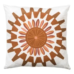 Xenos Kussen zon velvet - oranje - 45x45 cm- Kussens
