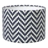 Xenos Lampenkap zigzag groot - zwart/wit - ø24.5x17.5 cm- Lampenkappen