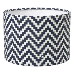 Xenos Lampenkap zigzag groot - zwart/wit - ø24.5x17.5 cm- Lampenkappen