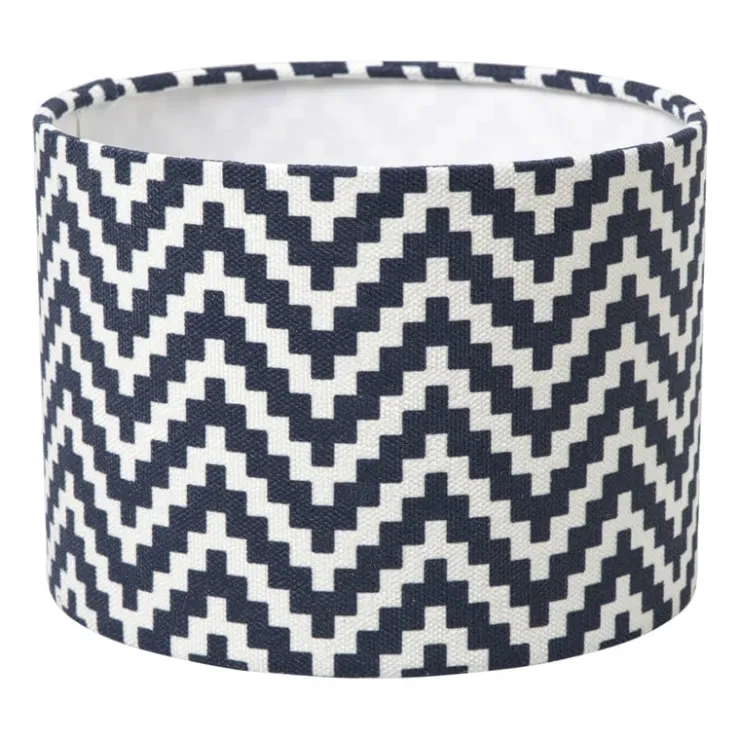 Xenos Lampenkap zigzag klein - zwart/wit - ø21x15.5 cm- Lampenkappen