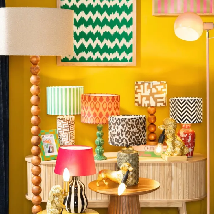 Xenos Lampvoet bollen hoog - bruin - ø25x130 cm- Kerstcadeaus|Staande Lampen