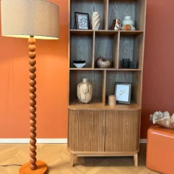 Xenos Lampvoet bollen hoog - bruin - ø25x130 cm- Kerstcadeaus|Staande Lampen