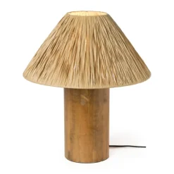 Xenos Lampvoet Pinewood - bruin - ø13.7x32 cm- Lampenvoeten