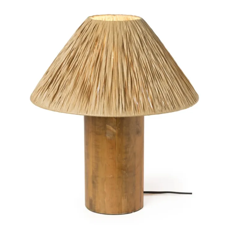 Xenos Lampvoet Pinewood - bruin - ø13.7x32 cm- Lampenvoeten