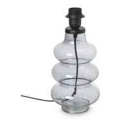Xenos Lampvoet ribbel - grijs - ø14.5x31.5 cm- Lampenvoeten