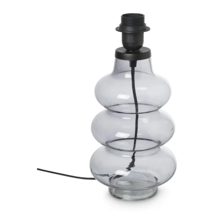 Xenos Lampvoet ribbel - grijs - ø14.5x31.5 cm- Lampenvoeten