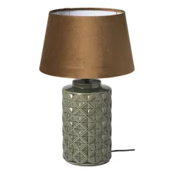 Xenos Lampvoet ruit - groen - ø12x20 cm- Lampenvoeten