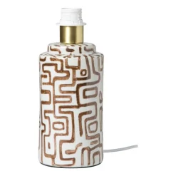 Xenos Lampvoet zigzag - beige/bruin - ø22x30.5 cm- Lampenvoeten