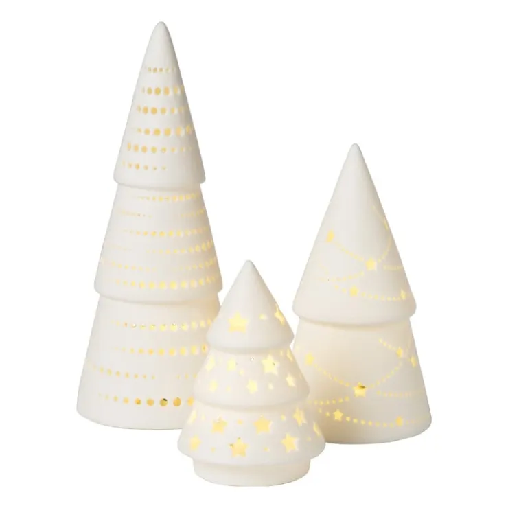 Xenos LED boom - wit - ø9.2x17.2 cm- Kerstverlichting|Kleine Kerstbomen