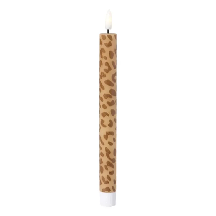 Xenos LED dinerkaars animal - bruin - ø2.2x24.5 cm- Led Kaarsen