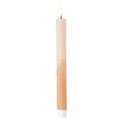 Xenos LED dinerkaars duo - bruin/beige - ø2.2x24.5 cm- Led Kaarsen