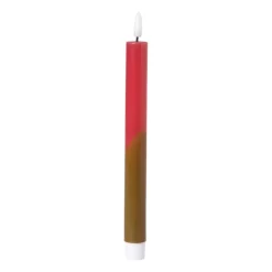 Xenos LED dinerkaars duo - groen/roze - ø2.2x24.5 cm- Led Kaarsen