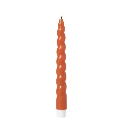 Xenos LED dinerkaars twist - oranje - ø2.5x24.5 cm- Led Kaarsen