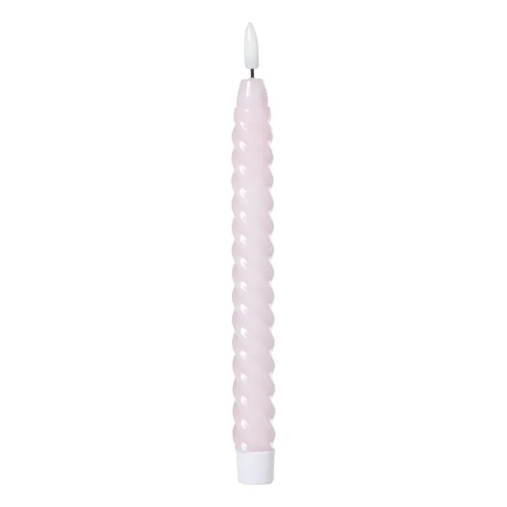 Xenos LED dinerkaars twist smal - paars - ø2.5x24.5 cm- Led Kaarsen
