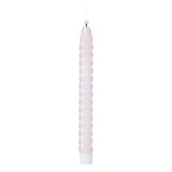 Xenos LED dinerkaars twist smal - paars - ø2.5x24.5 cm- Led Kaarsen
