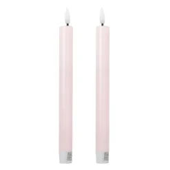 Xenos LED dinerkaarsen - roze - set van 2 - ø2.2x24.5 cm- Led Kaarsen
