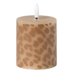 Xenos LED kaars animal klein - bruin/zwart - ø7x8 cm- Led Kaarsen