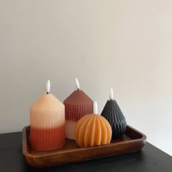 Xenos LED kaars bol - bruin - ø7.5x6 cm- Led Kaarsen