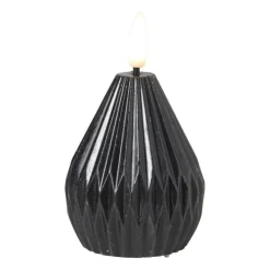 Xenos LED kaars peer - zwart - ø6.5x8 cm- Led Kaarsen
