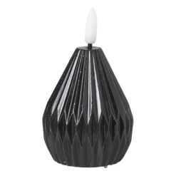 Xenos LED kaars peer - zwart - ø6.5x8 cm- Led Kaarsen