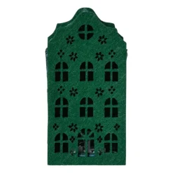 Xenos LED kersthuisje vilt - groen - 11.3x5.8x4.3 cm- Kersthuisjes