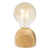 Xenos LED lamp houten voet - hout/glas - ø8x13.5 cm- Led Lampen|Tafellampen