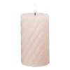 Xenos LED stompkaars groot twist - roze - ø7x12 cm- Led Kaarsen
