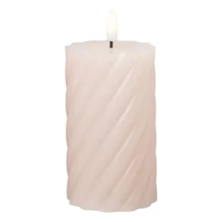 Xenos LED stompkaars groot twist - roze - ø7x12 cm- Led Kaarsen