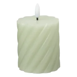 Xenos LED stompkaars klein twist - groen - ø7x8 cm- Led Kaarsen