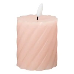 Xenos LED stompkaars klein twist - roze - ø7x8 cm- Led Kaarsen