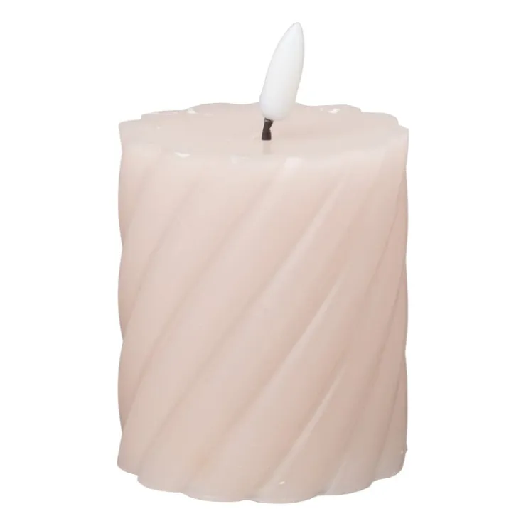 Xenos LED stompkaars klein twist - roze - ø7x8 cm- Led Kaarsen