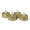 Xenos LED waxinelichten - goud - set van 4- Led Kaarsen|Waxinelichtjes
