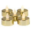 Xenos LED waxinelichten - goud - set van 5- Led Kaarsen
