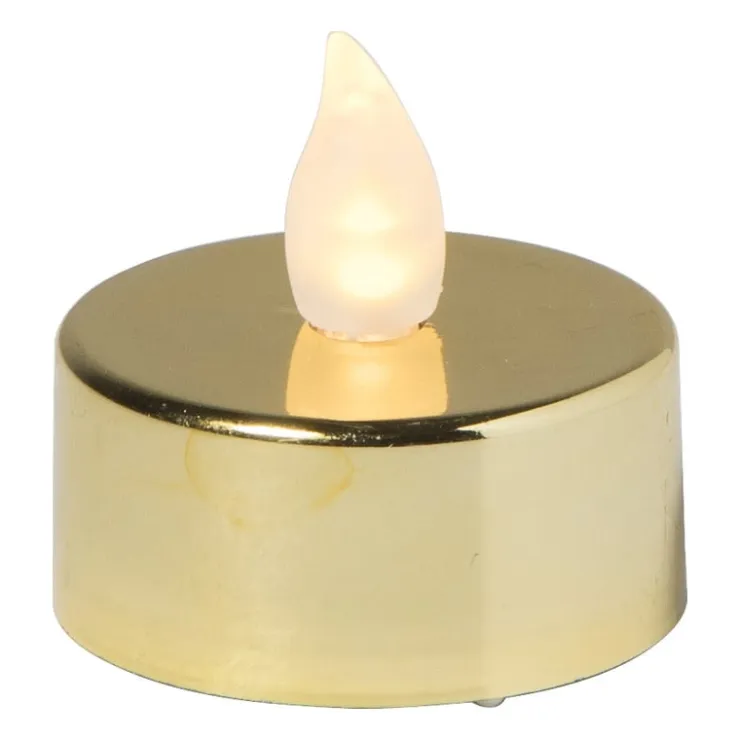 Xenos LED waxinelichten - goud - set van 5- Led Kaarsen