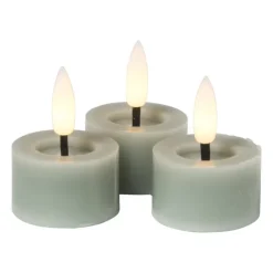 Xenos LED waxinelichten - groen - set van 3- Led Kaarsen