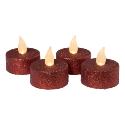 Xenos LED waxinelichten - rood - set van 4- Led Kaarsen|Waxinelichtjes