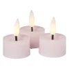 Xenos LED waxinelichten - roze - set van 3- Led Kaarsen