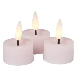 Xenos LED waxinelichten - roze - set van 3- Led Kaarsen