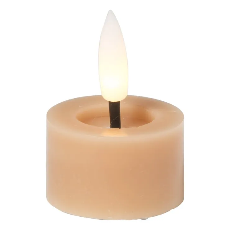 Xenos LED waxinelichten - taupe - set van 3- Led Kaarsen