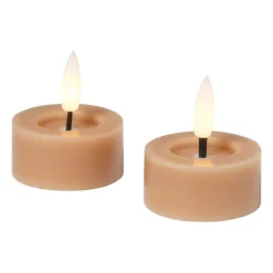 Xenos LED waxinelichten - taupe - set van 2- Led Kaarsen