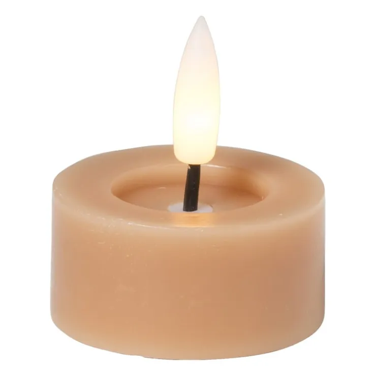 Xenos LED waxinelichten - taupe - set van 2- Led Kaarsen
