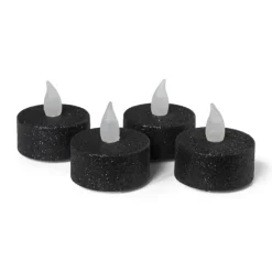 Xenos LED waxinelichten - zwart - set van 4- Led Kaarsen|Waxinelichtjes